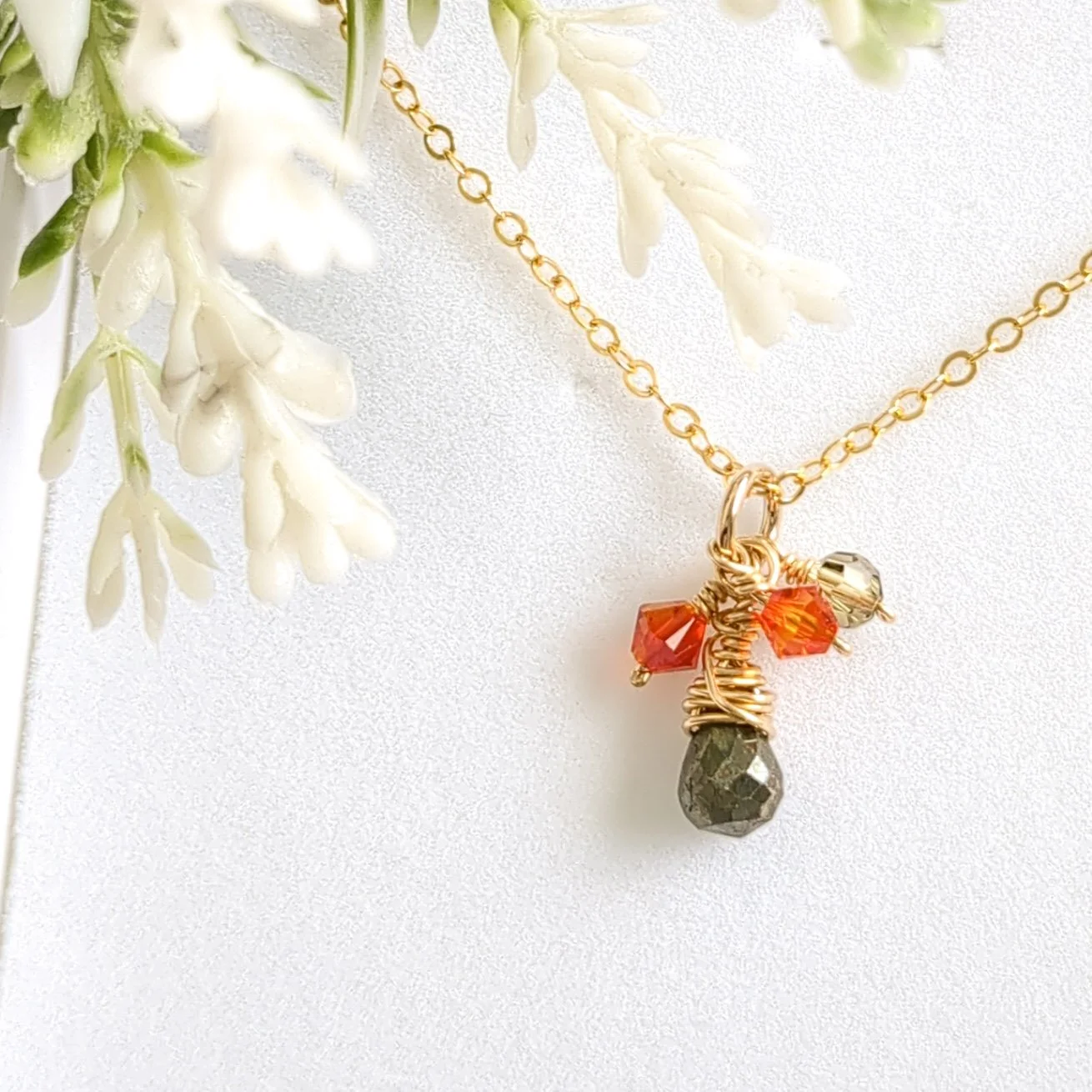 Orange 2025 crystal necklace